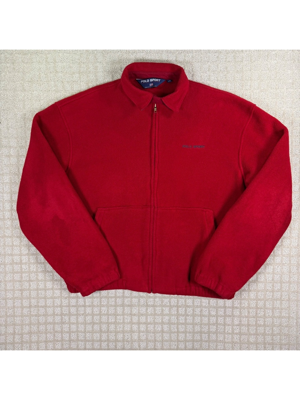 Polo Sport 1990s Ralph Lauren Red Fleece zip jacket L